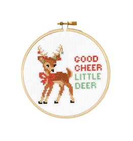 The Stranded Stitch Good Cheer Little Deer Cross Stitch Kit
