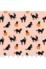 Rifle Paper Co. Halloween, Black Cat in Blush with Metallic, Fabric Half-Yards