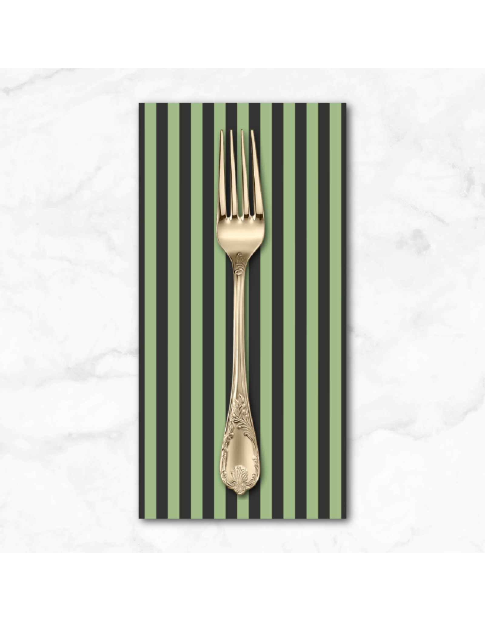 PD's Rifle Paper Co Collection Halloween, Cabana Stripe in Green, Dinner Napkin