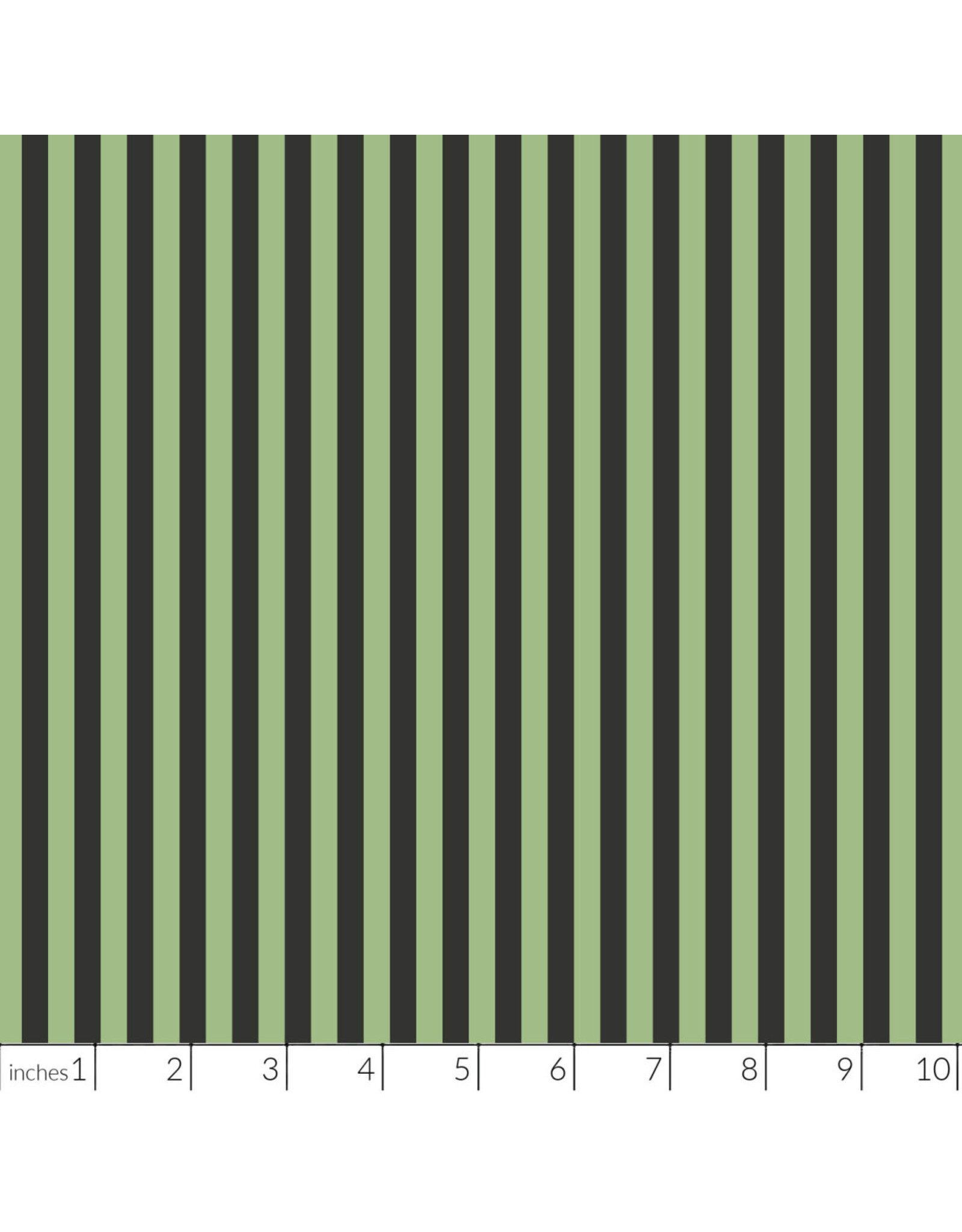 Rifle Paper Co. Halloween, Cabana Stripe in Green, Fabric Half-Yards