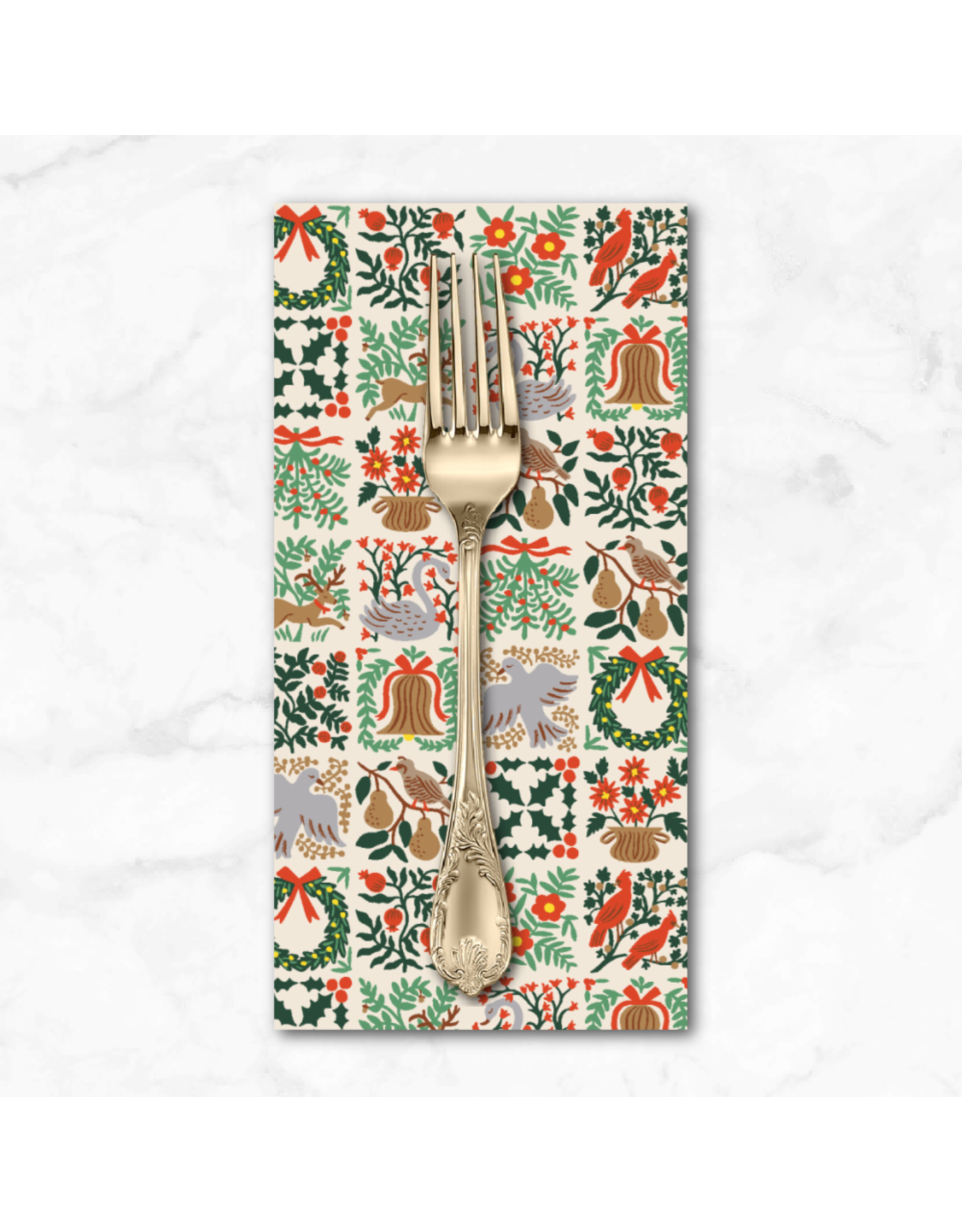 Christmas Collection Holiday Classics III, Holiday Tapestry in Cream, Dinner Napkin