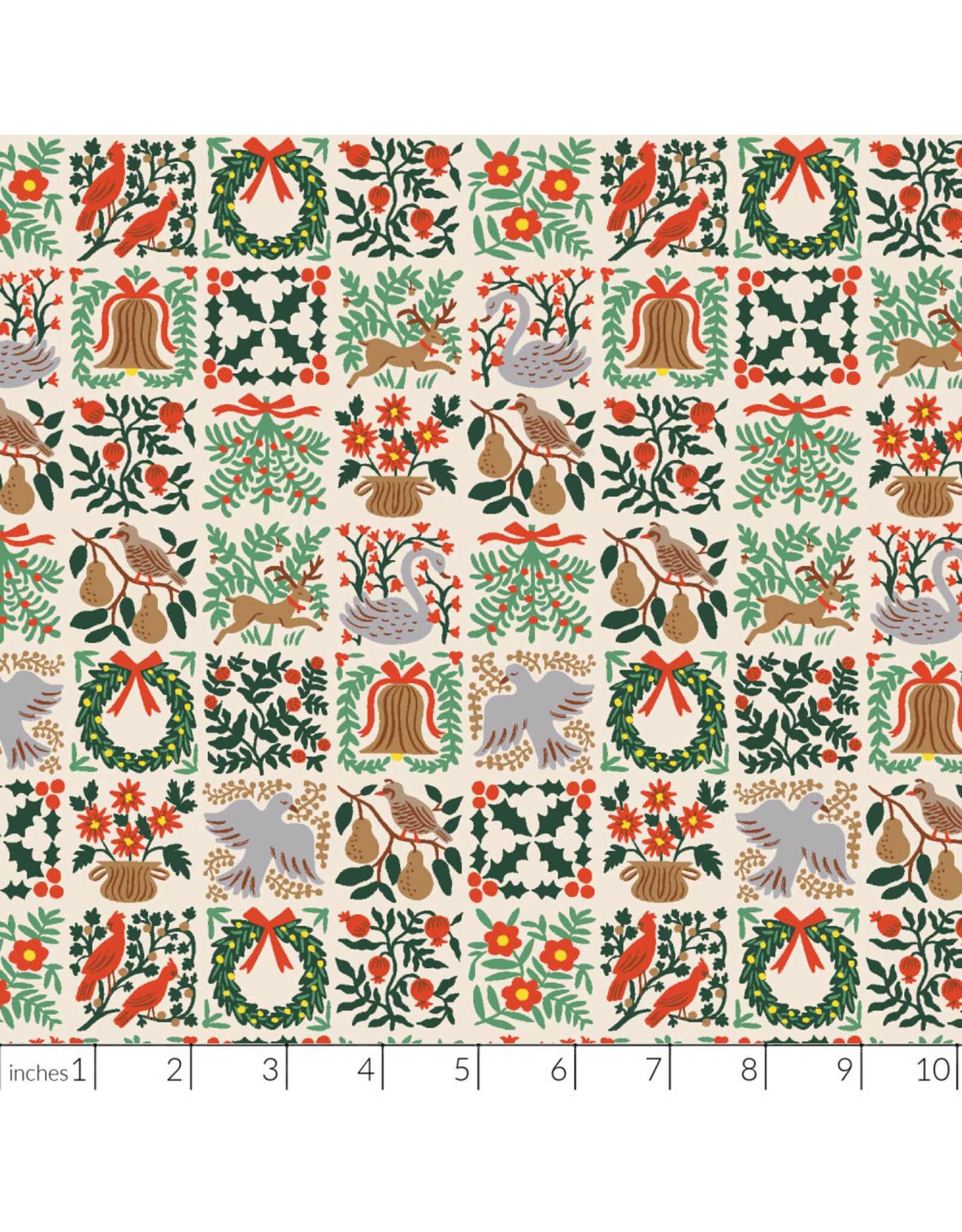 Christmas Collection Holiday Classics III, Holiday Tapestry in Cream, Dinner Napkin