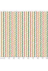 Rifle Paper Co. Holiday Classics III, Ribbon Stripe in Cream with Metallic, Fabric Half-Yards