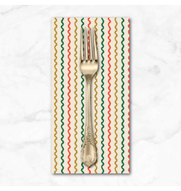 Christmas Collection Holiday Classics III, Ribbon Stripe in Cream, Dinner Napkin