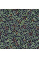 Rifle Paper Co. Holiday Classics III, Willowberry in Navy with Metallic, Fabric Half-Yards