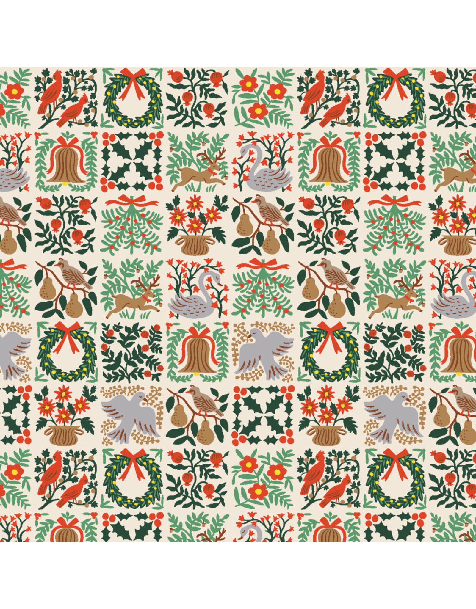 Rifle Paper Co. Holiday Classics III, Holiday Tapestry in Cream, Fabric Half-Yards