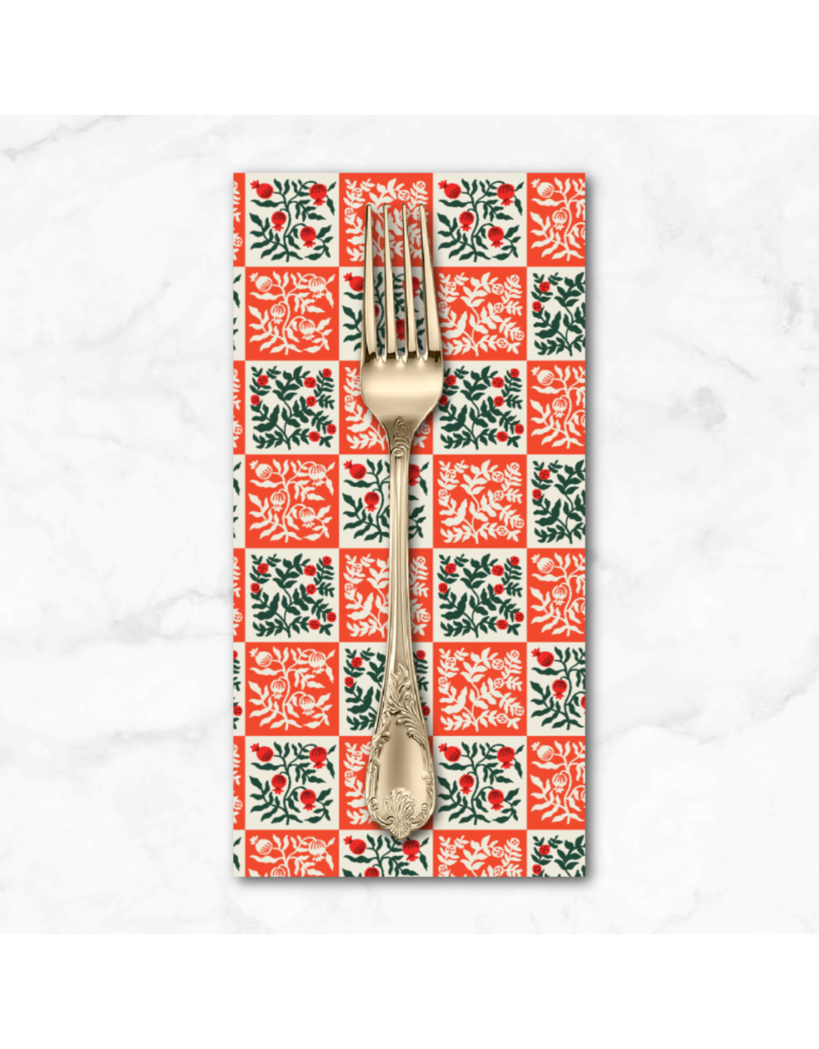 Christmas Collection Holiday Classics III, Yuletide Floral in Red, Dinner Napkin