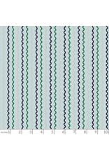 Rifle Paper Co. Basics, Ribbon Stripe in Mint with Metallic, Fabric Half-Yards