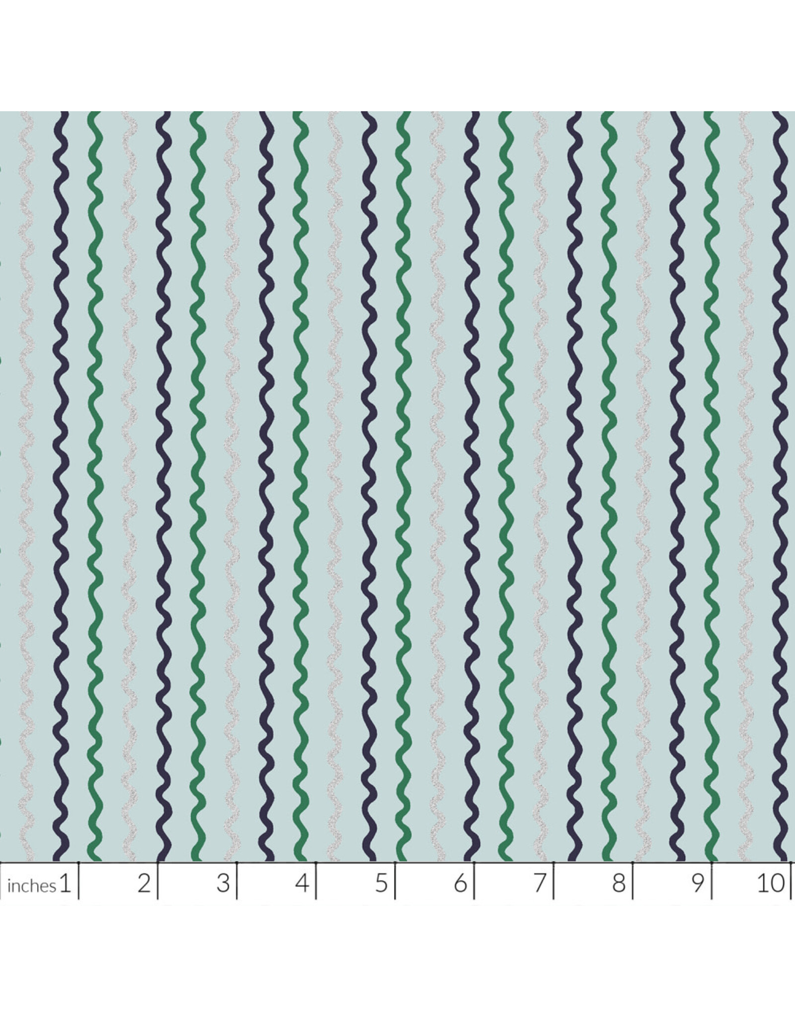 PD's Rifle Paper Co Collection Basics, Ribbon Stripe in Mint, Dinner Napkin