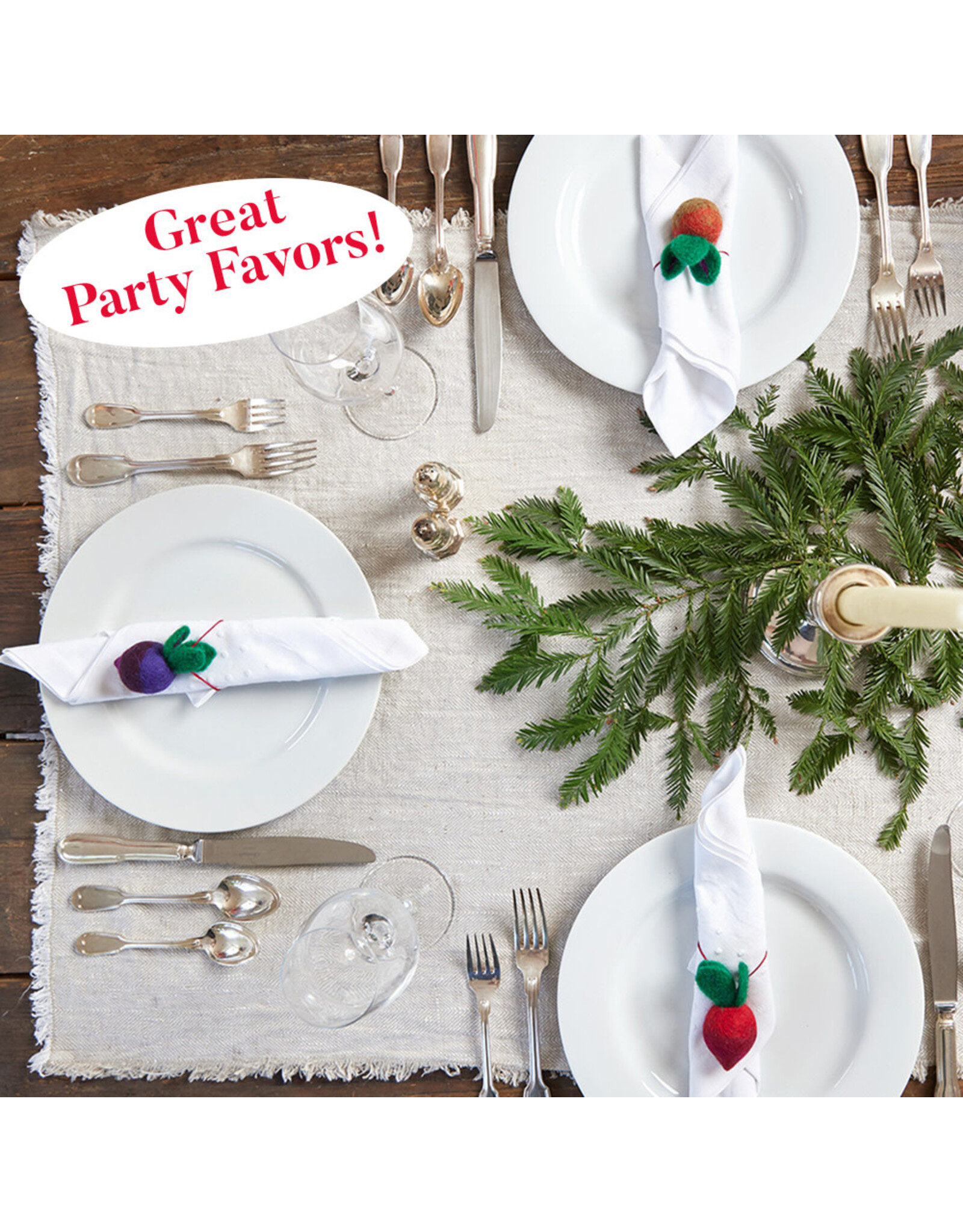 rockflowerpaper Felt Ornament, Beets, Set of 3