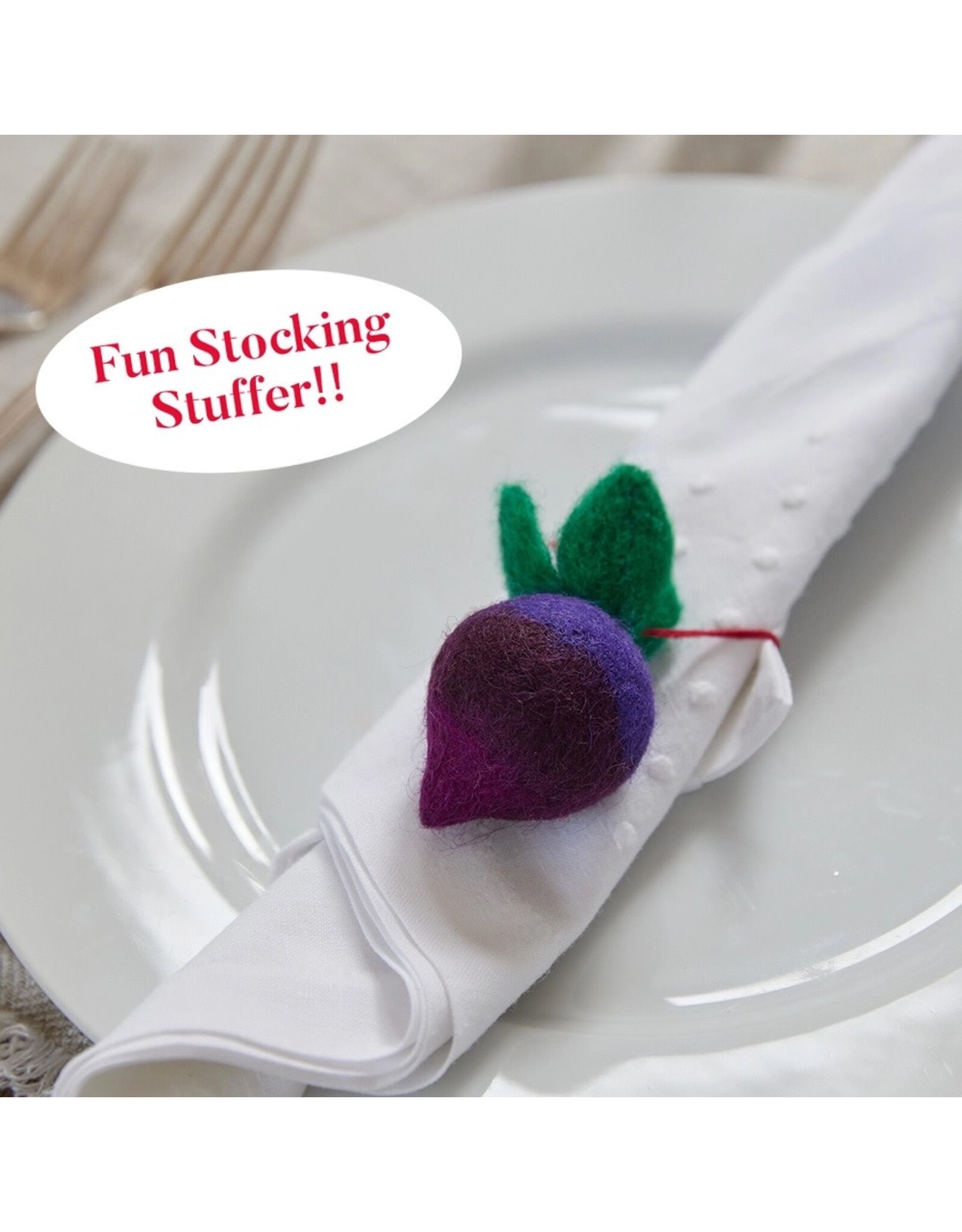 rockflowerpaper Felt Ornament, Beets, Set of 3
