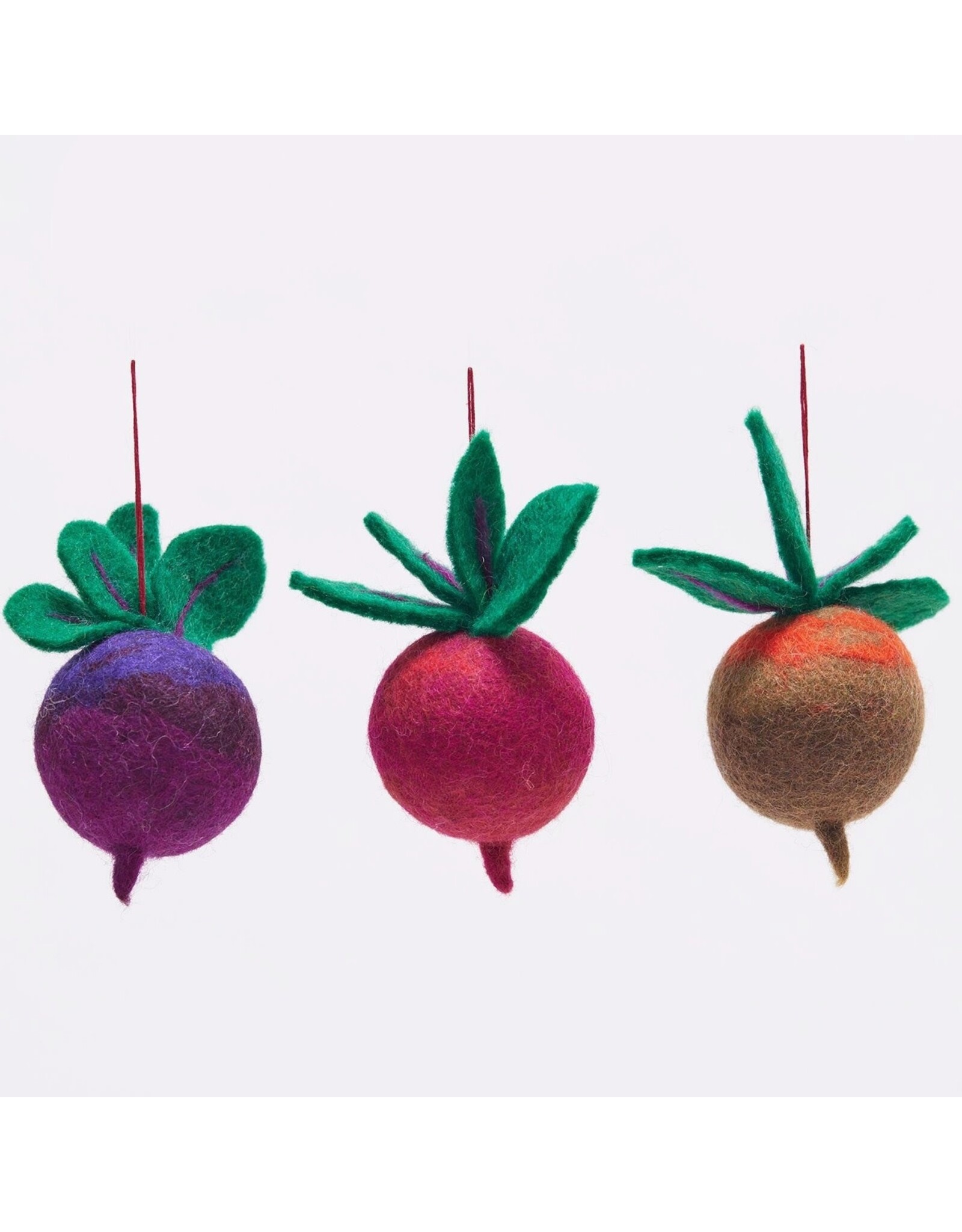 rockflowerpaper Felt Ornament, Beets, Set of 3