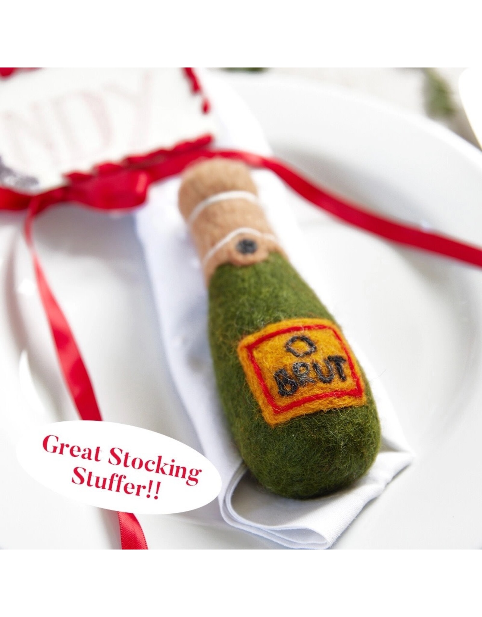 rockflowerpaper Felt Ornament, Brut Champagne