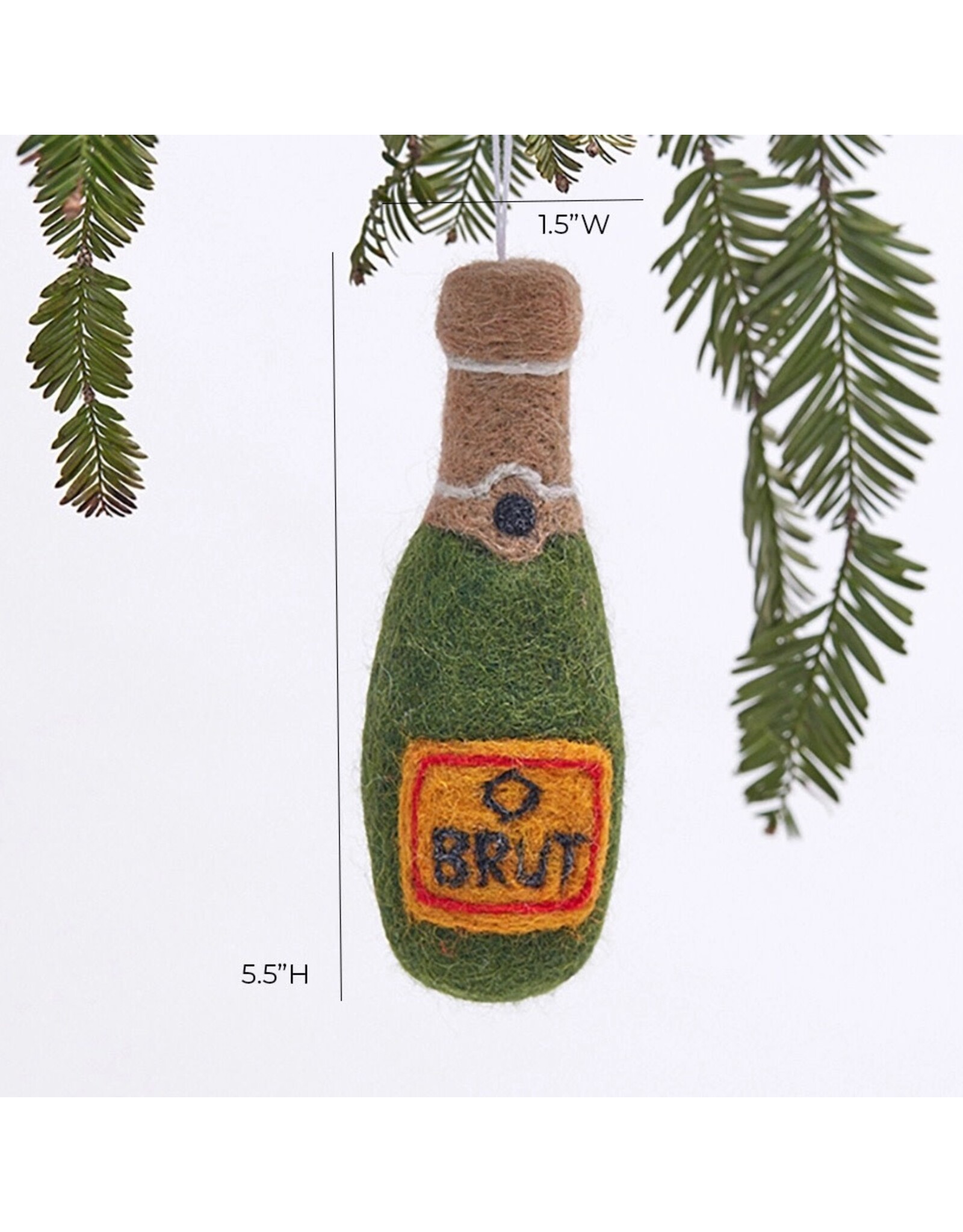 rockflowerpaper Felt Ornament, Brut Champagne