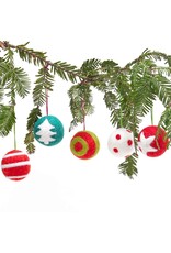 rockflowerpaper Felt Ornament, Christmas Balls, Set of 5