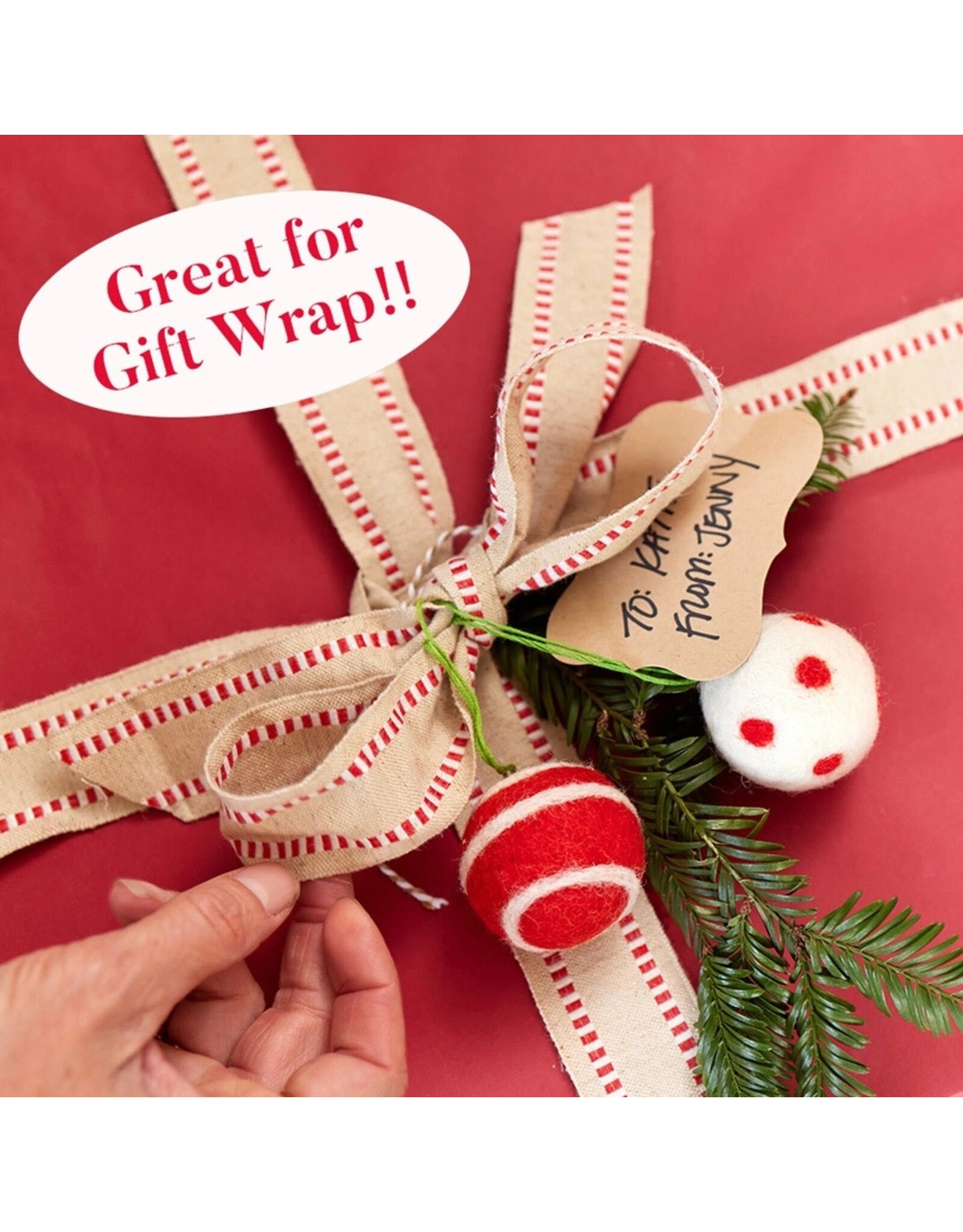 rockflowerpaper Felt Ornament, Christmas Balls, Set of 5