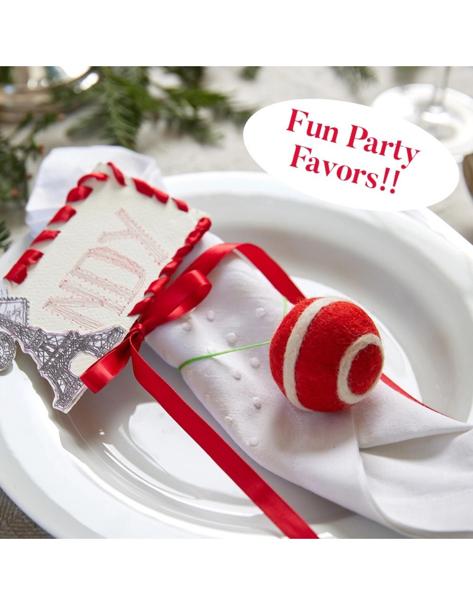 rockflowerpaper Felt Ornament, Christmas Balls, Set of 5
