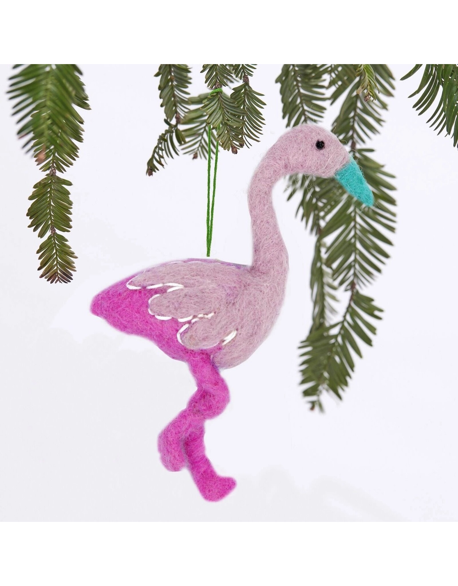 rockflowerpaper Felt Ornament, Flamingo