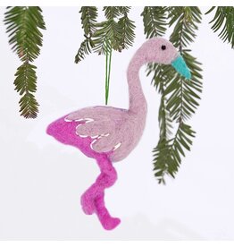 rockflowerpaper Felt Ornament, Flamingo