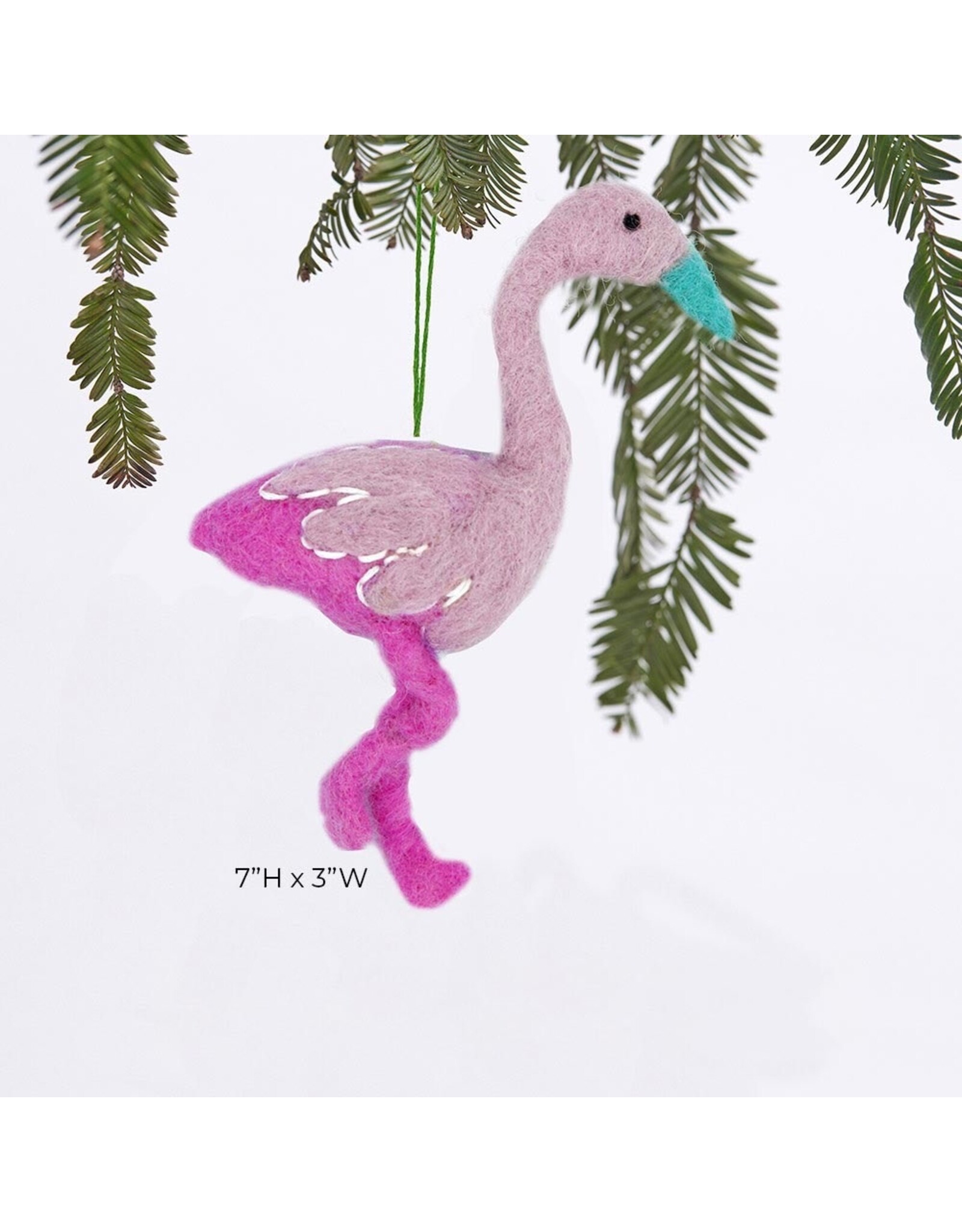 rockflowerpaper Felt Ornament, Flamingo