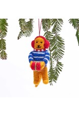 rockflowerpaper Felt Ornament, Gift Giving Bear