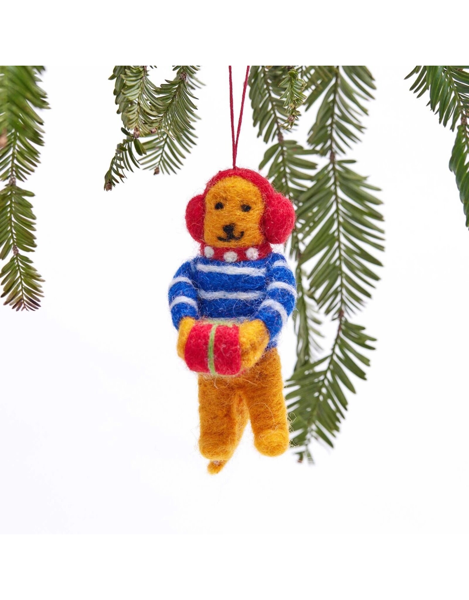 rockflowerpaper Felt Ornament, Gift Giving Bear