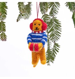 rockflowerpaper Felt Ornament, Gift Giving Bear