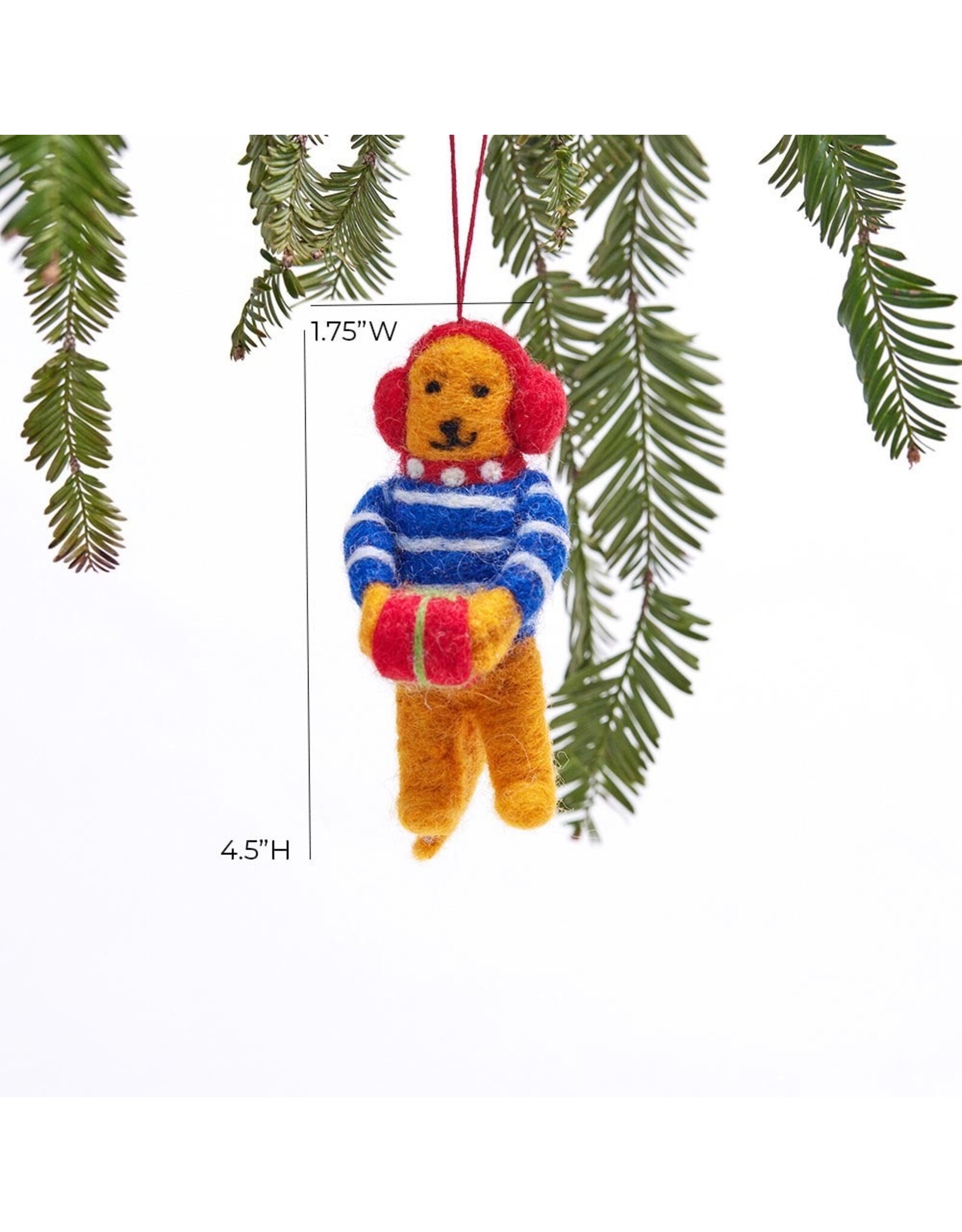 rockflowerpaper Felt Ornament, Gift Giving Bear