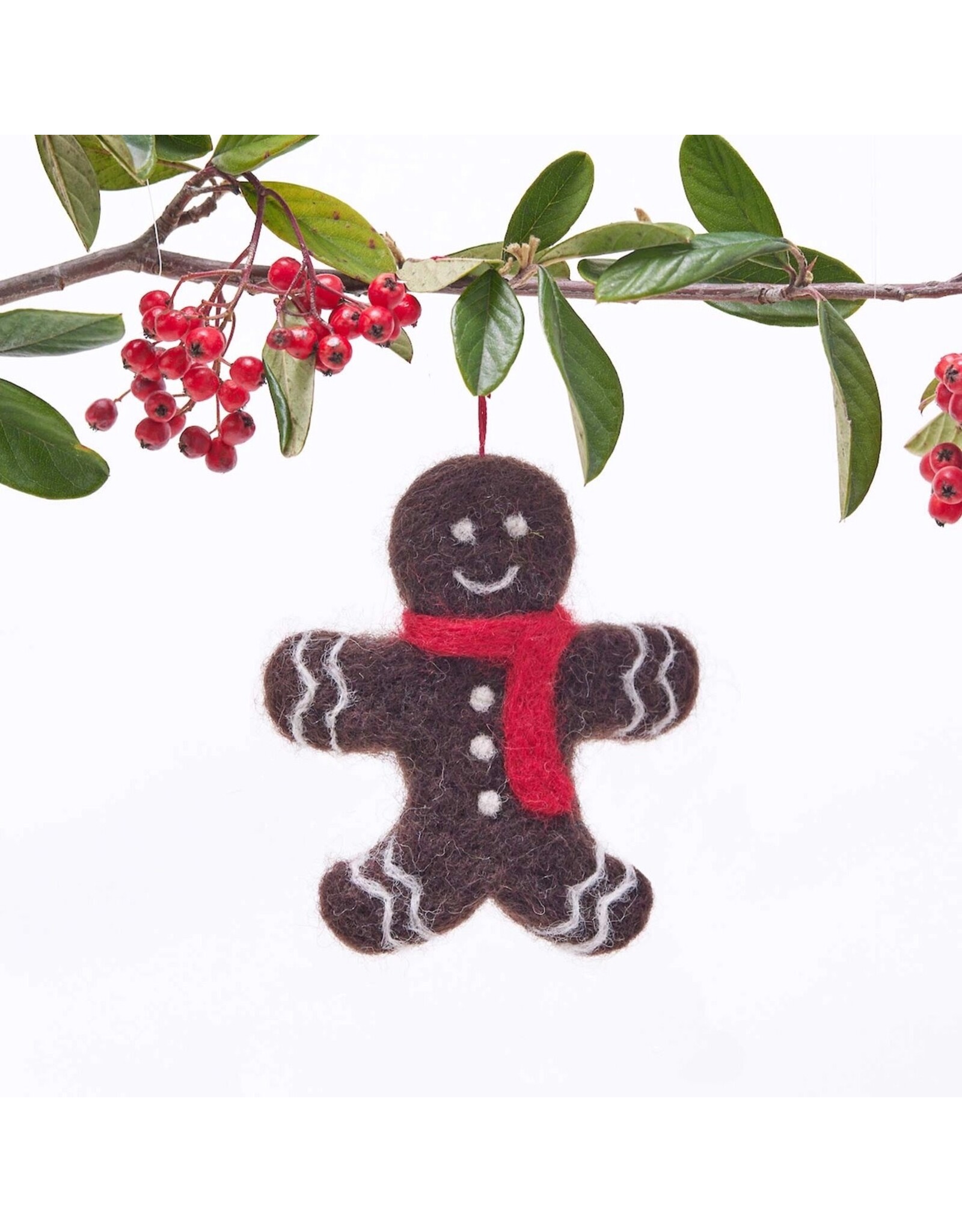 rockflowerpaper Felt Ornament, Gingerbread Man