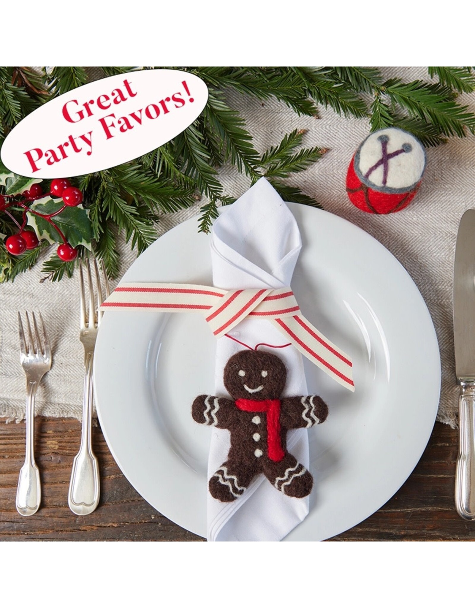 rockflowerpaper Felt Ornament, Gingerbread Man