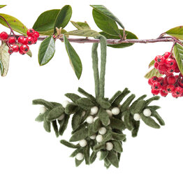 rockflowerpaper Felt Ornament, Mistletoe