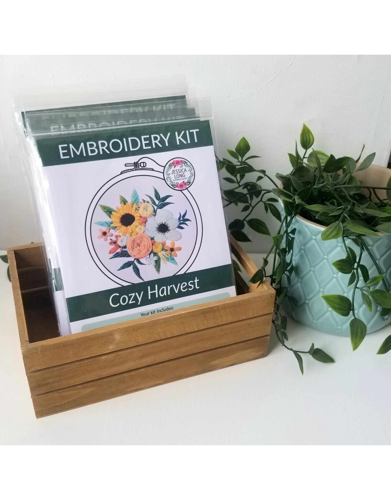Jessica Long Embroidery Cozy Harvest, Beginner Embroidery Kit