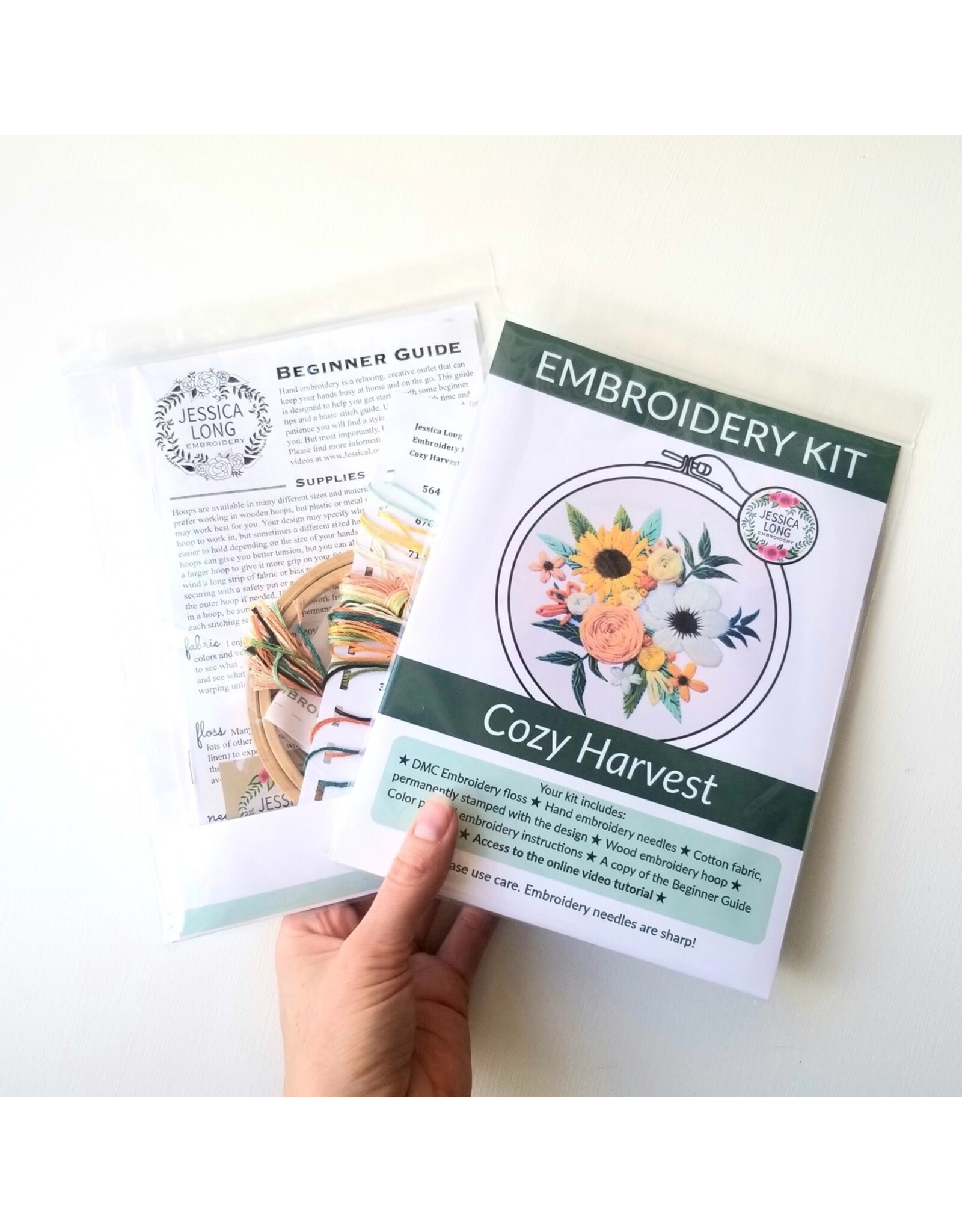 Jessica Long Embroidery Cozy Harvest, Beginner Embroidery Kit