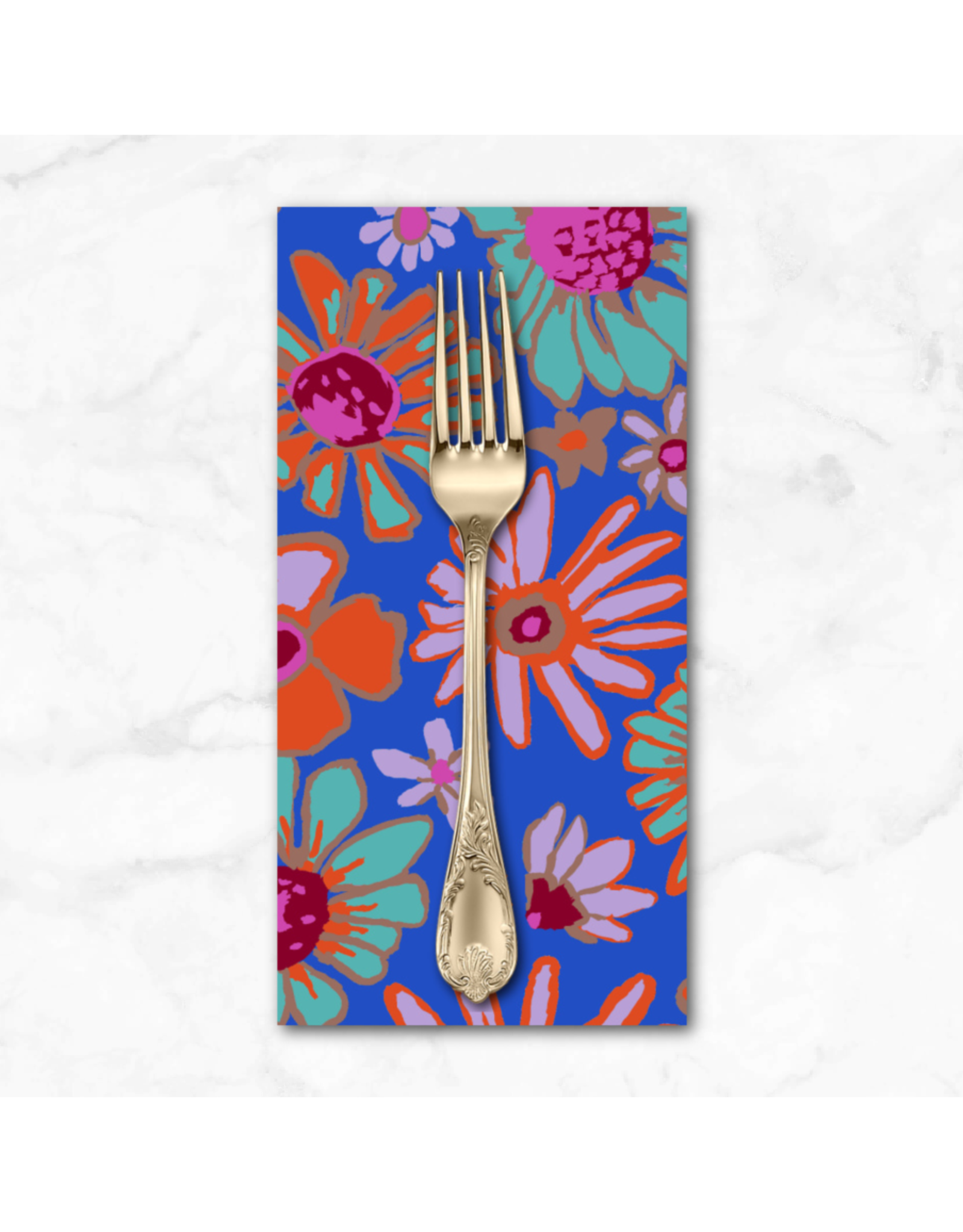 PD's Kaffe Fassett Collection Kaffe Collective, Bloomers in Cobalt, Dinner Napkin