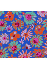 Kaffe Fassett Kaffe Collective, Bloomers in Cobalt, Fabric Half-Yards