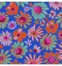 Kaffe Fassett Kaffe Collective, Bloomers in Cobalt, Fabric Half-Yards