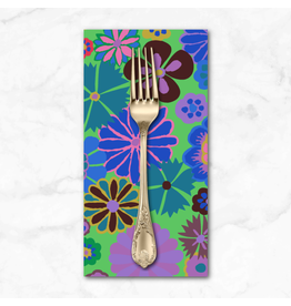 PD's Kaffe Fassett Collection Kaffe Collective, Folk Flower in Blue, Dinner Napkin