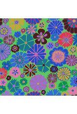 Kaffe Fassett Collective Kaffe Collective, Folk Flower in Blue, Fabric Half-Yards
