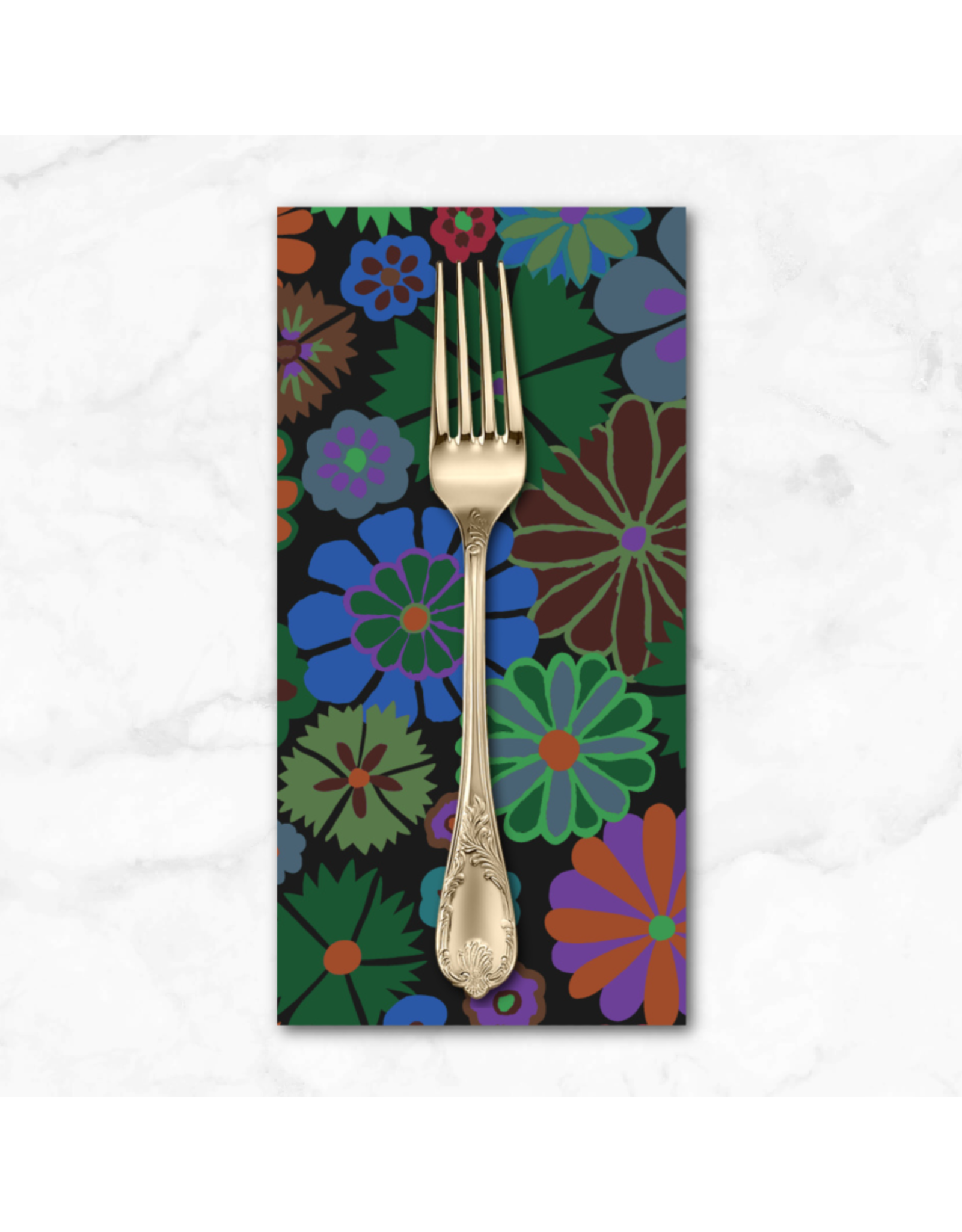 PD's Kaffe Fassett Collection Kaffe Collective, Folk Flower in Dark, Dinner Napkin
