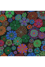 Kaffe Fassett Collective Kaffe Collective, Folk Flower in Dark, Fabric Half-Yards