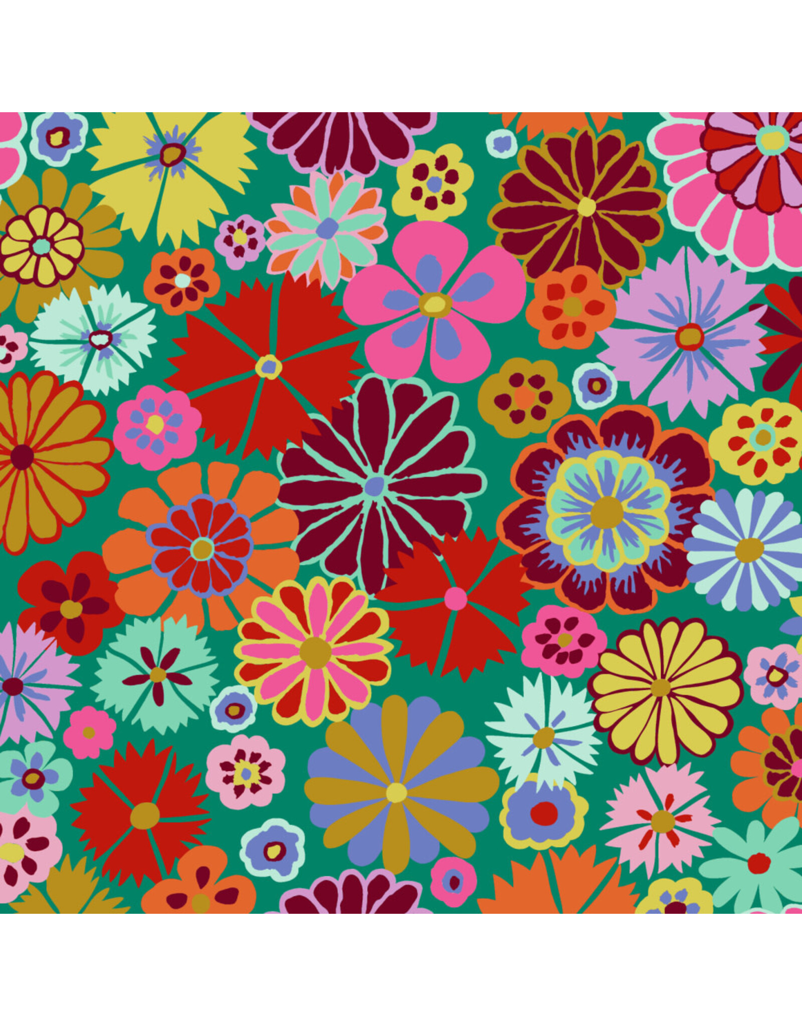 Kaffe Fassett Kaffe Collective, Folk Flower in Multi, Fabric Half-Yards
