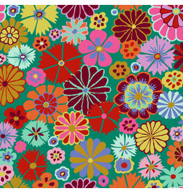 Kaffe Fassett Kaffe Collective, Folk Flower in Multi, Fabric Half-Yards