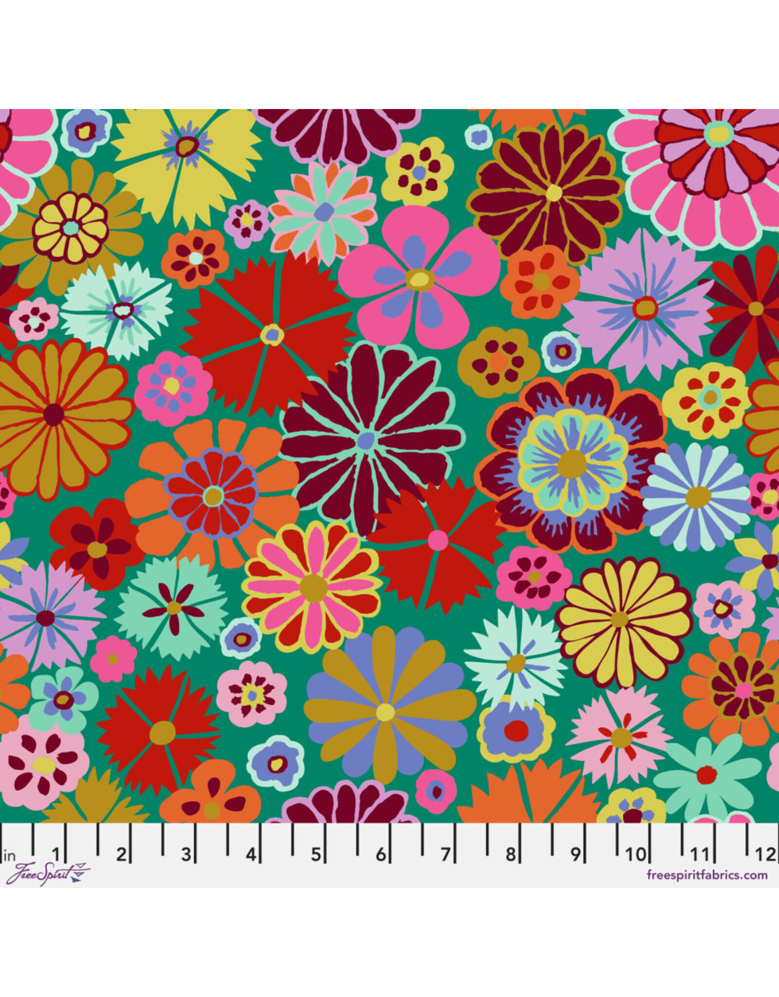 Kaffe Fassett Kaffe Collective, Folk Flower in Multi, Fabric Half-Yards