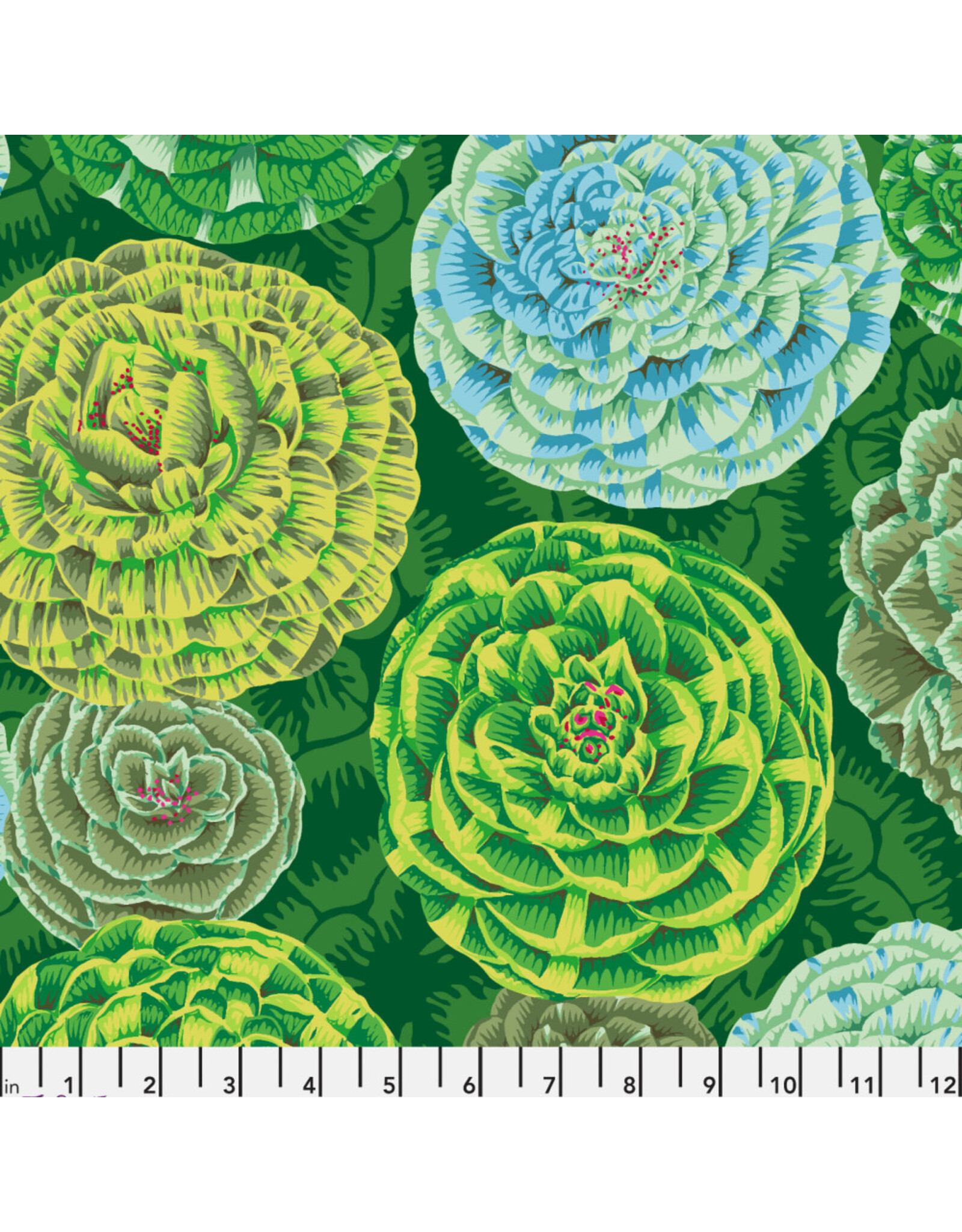 Kaffe Fassett Kaffe Collective, Japonica in Green, Fabric Half-Yards