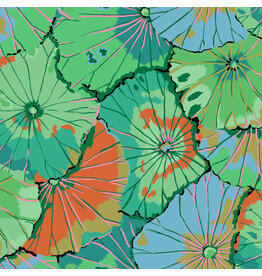 Kaffe Fassett Kaffe Collective, Lotus Leaf in Emerald, Fabric Half-Yards