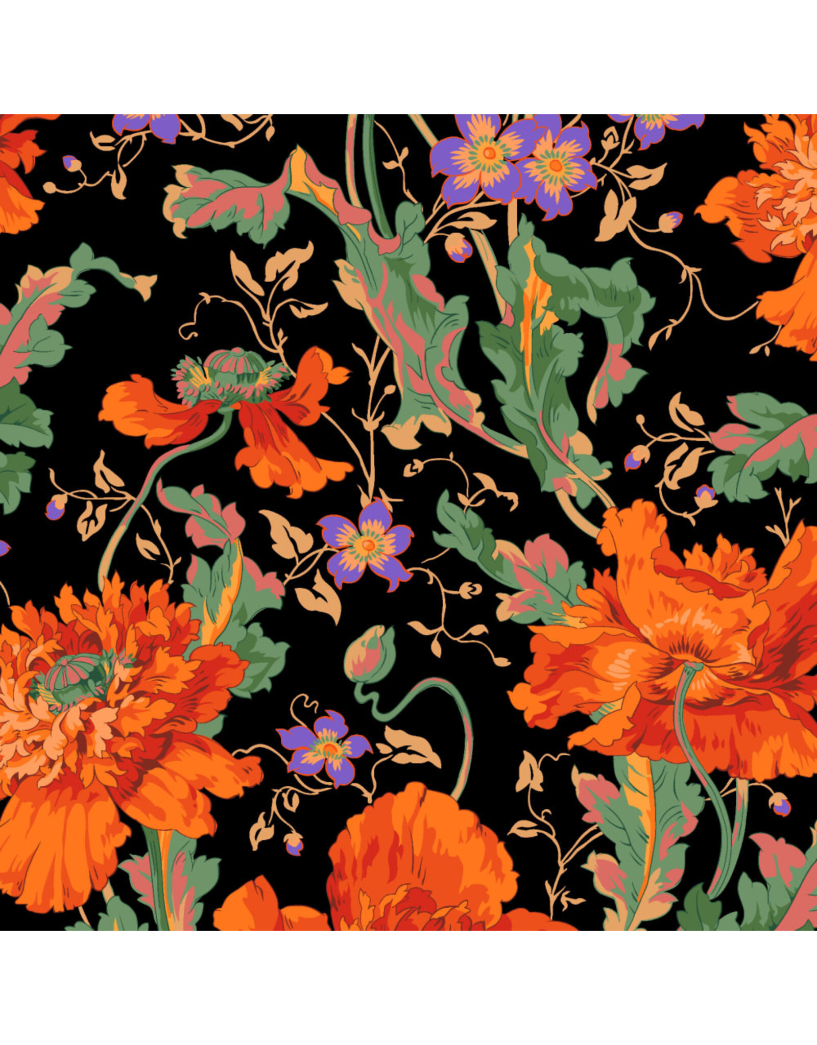 Kaffe Fassett Kaffe Collective, Papaver in Orange, Fabric Half-Yards