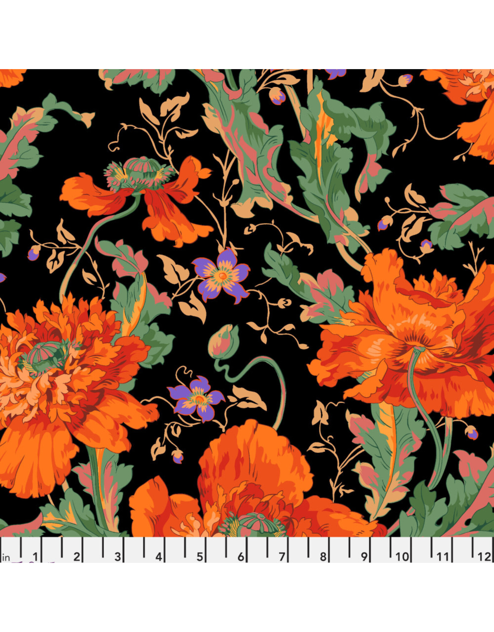 Kaffe Fassett Kaffe Collective, Papaver in Orange, Fabric Half-Yards
