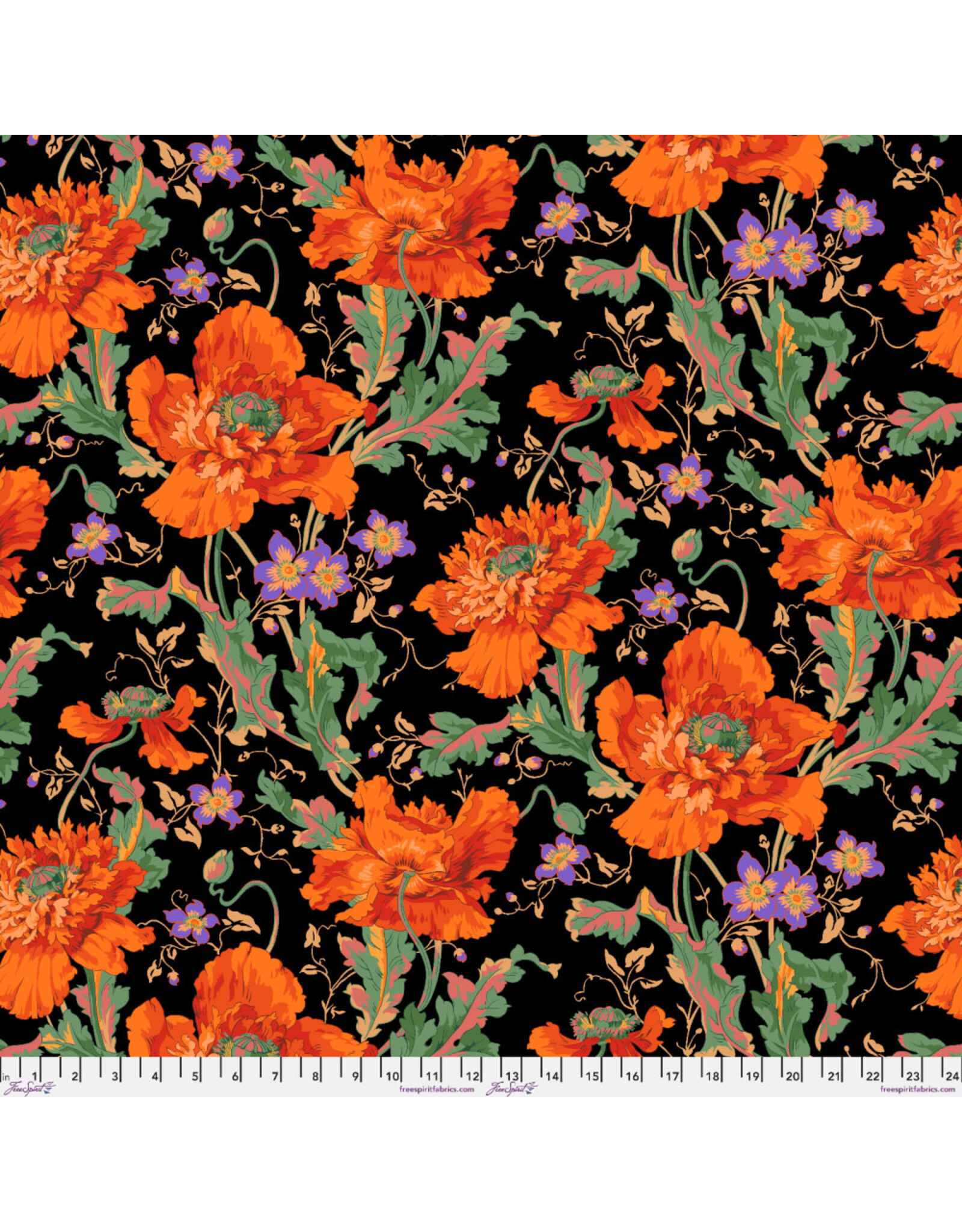 Kaffe Fassett Kaffe Collective, Papaver in Orange, Fabric Half-Yards