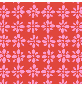 Kaffe Fassett Kaffe Collective, Snow Flower in Red, Fabric Half-Yards