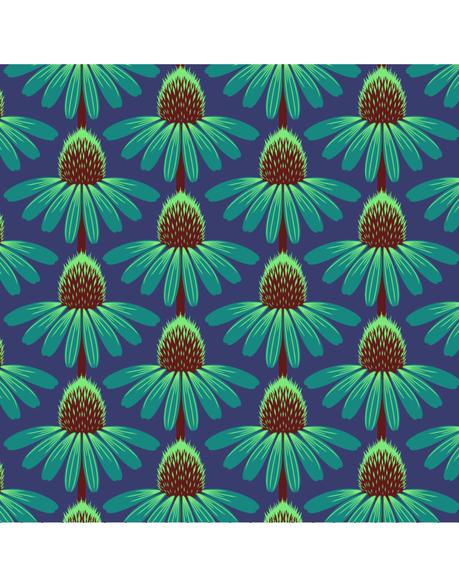 Anna Maria Cotton Lawn, Love Always AM, Echinacea in Sea, Fabric Half-Yards